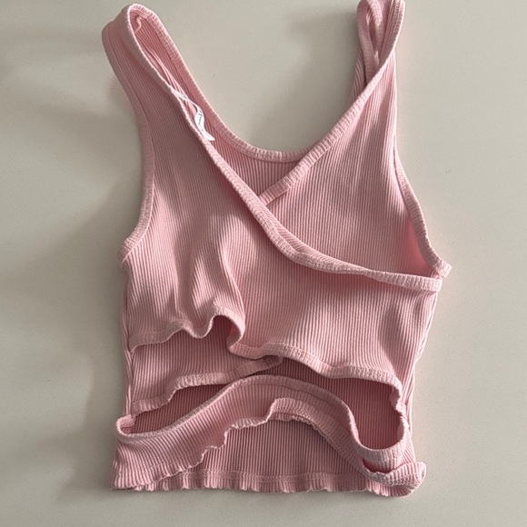 Pink Ribbed Crop Top - Picture 2 of 2